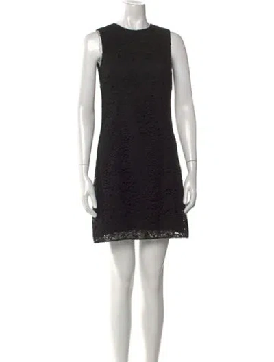 Pre-owned Dolce & Gabbana Crew Neck Mini Dress In Black