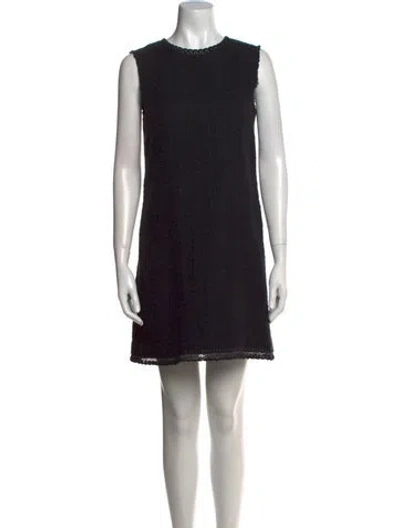 Pre-owned Dolce & Gabbana Crew Neck Mini Dress In Black