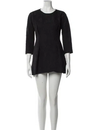 Pre-owned Dolce & Gabbana Crew Neck Mini Dress In Black