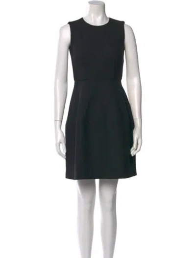 Pre-owned Dolce & Gabbana Crew Neck Mini Dress In Black