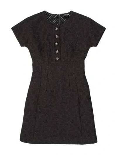 Pre-owned Dolce & Gabbana Crew Neck Mini Dress In Brown
