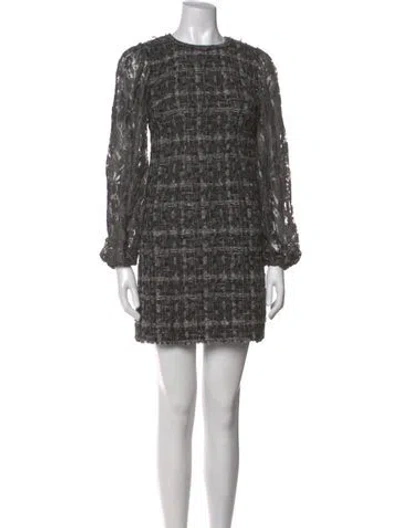 Pre-owned Dolce & Gabbana Crew Neck Mini Dress In Gray