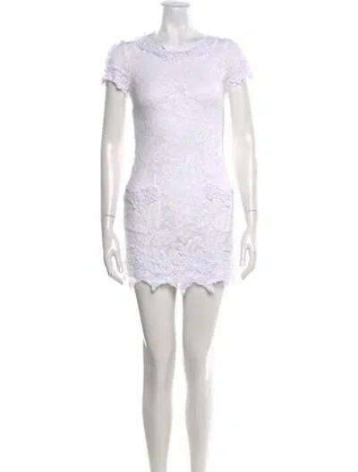 Pre-owned Dolce & Gabbana Crew Neck Mini Dress In Neutral