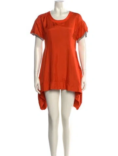 Pre-owned Dolce & Gabbana Crew Neck Mini Dress In Orange