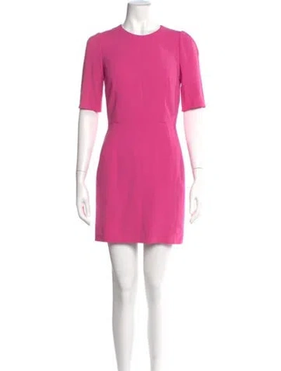 Pre-owned Dolce & Gabbana Crew Neck Mini Dress In Pink