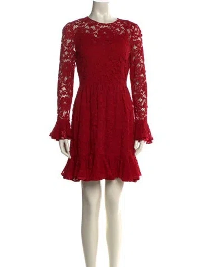 Pre-owned Dolce & Gabbana Crew Neck Mini Dress In Red