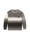 Dolce & Gabbana Melange Crew Neck Pullover For Boys In Gray