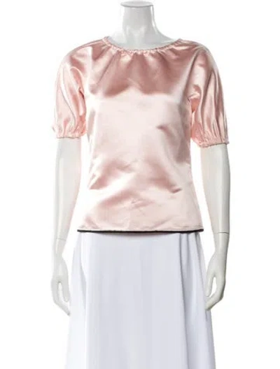 Pre-owned Dolce & Gabbana Crew Neck Short Sleeve Blouse In Pink