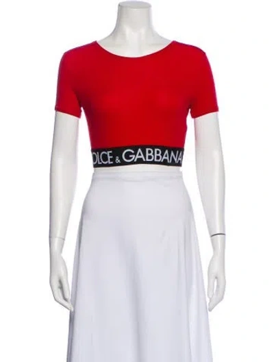 Pre-owned Dolce & Gabbana Crew Neck Short Sleeve Crop Top In Multi