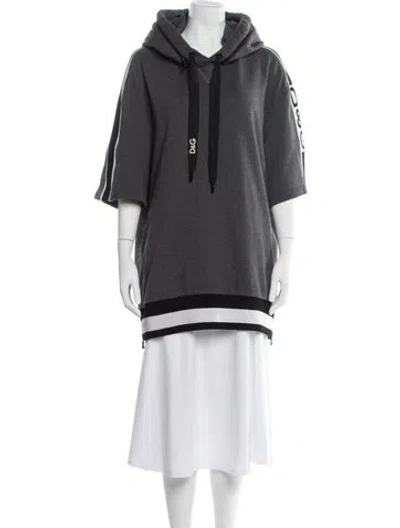 Pre-owned Dolce & Gabbana Crew Neck Short Sleeve Hoodie In Grey