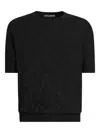 Dolce & Gabbana Micro-dot Stitch Silk Pullover In Black