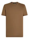 Dolce & Gabbana Crew-neck Short-sleeve T-shirt In Brown