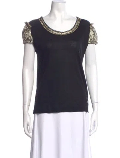 Pre-owned Dolce & Gabbana Crew Neck Short Sleeve Top In Black
