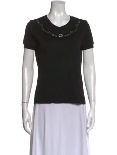 Pre-owned Dolce & Gabbana Crew Neck Short Sleeve T-shirt In Black