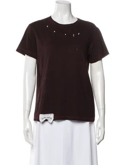 Pre-owned Dolce & Gabbana Crew Neck Short Sleeve T-shirt In Burgundy