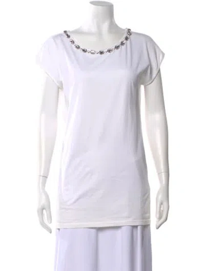 Pre-owned Dolce & Gabbana Crew Neck Short Sleeve T-shirt In White