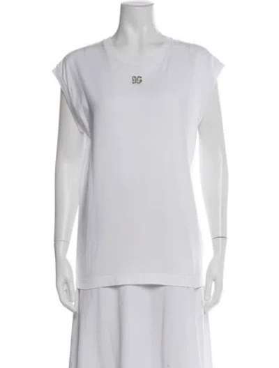 Pre-owned Dolce & Gabbana Crew Neck Short Sleeve T-shirt In White