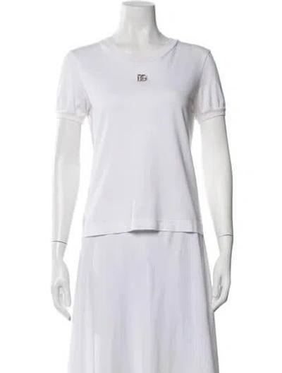 Pre-owned Dolce & Gabbana Crew Neck Short Sleeve T-shirt In White