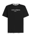 Dolce & Gabbana Logo-embroidered Layering Cotton T-shirt In Black