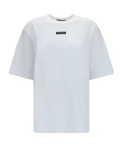 Dolce & Gabbana Crew Neck Short-sleeved T-shirt In White