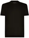 Dolce & Gabbana Short-sleeved Silk T-shirt In Black