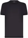 Dolce & Gabbana Crew-neck Silk T-shirt In Blue