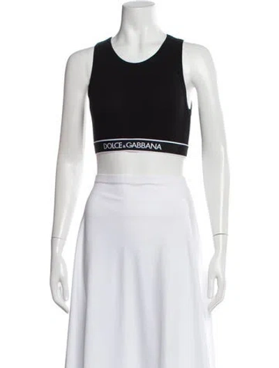 Pre-owned Dolce & Gabbana Crew Neck Sleeveless Sports Bra In White