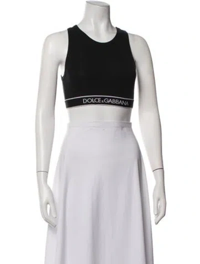 Pre-owned Dolce & Gabbana Crew Neck Sleeveless Sports Bra In White