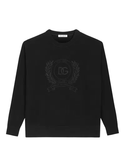 Dolce & Gabbana Kids' Crew-neck Sweater In Black