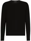 Dolce & Gabbana Logo-embroidered Silk Jumper In Black