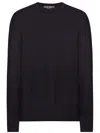 Dolce & Gabbana Silk And Cashmere Round-neck Sweater In Blue