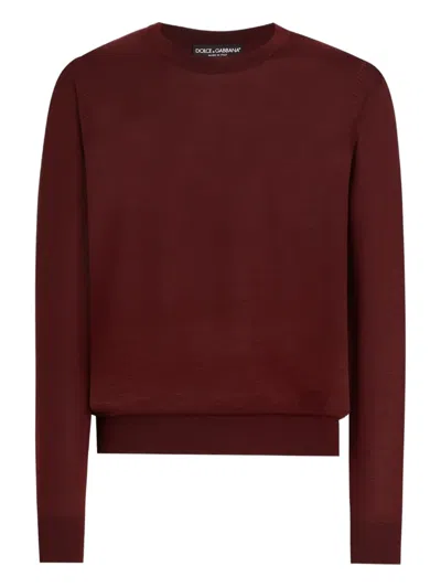 Dolce & Gabbana Crew-neck Sweater In Burgundy