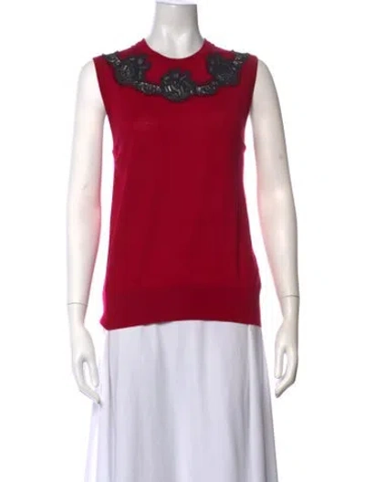 Pre-owned Dolce & Gabbana Crew Neck Sweater In Burgundy