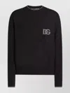 Dolce & Gabbana Crew Neck Sweater With Long Sleeves And Pocket In Black