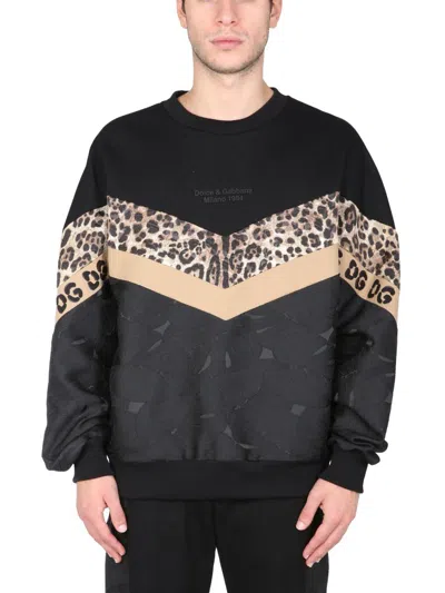 Dolce & Gabbana Printed Sweatshirt In Black