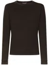 Dolce & Gabbana Long-sleeved Overdyed Jersey T-shirt In Black