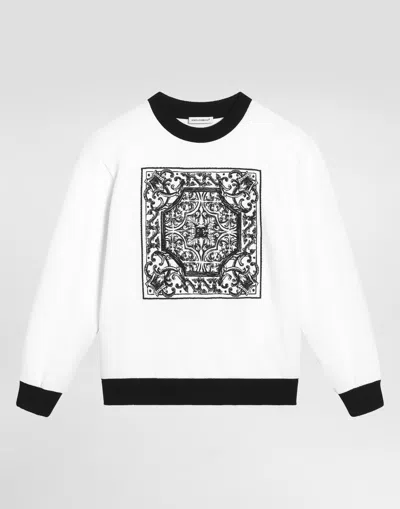 Dolce & Gabbana Cotton Sweatshirt In White