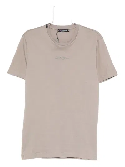 Dolce & Gabbana Crew-neck T-shirt In Nude