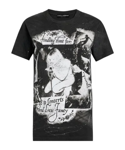 DOLCE & GABBANA DOLCE  GABBANA GRAPHIC PRINTED CREWNECK T-SHIRT