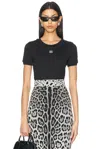 Dolce & Gabbana Black T-shirt With Logo Decorated With Crystals On The Front In Black