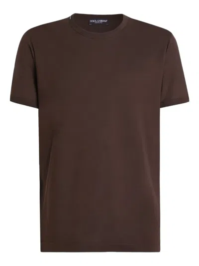 Dolce & Gabbana Crew-neck T-shirt In Brown