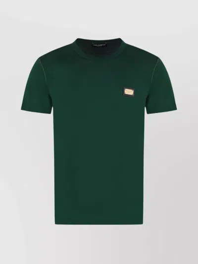 Dolce & Gabbana Crew-neck T-shirt Ribbed Visible Stitches In Green