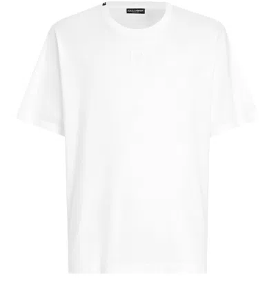 Dolce & Gabbana Cotton Jersey Tonal Logo T-shirt In White