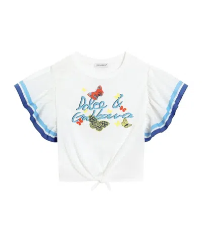 Dolce & Gabbana Kids' Crew Neck Top In White