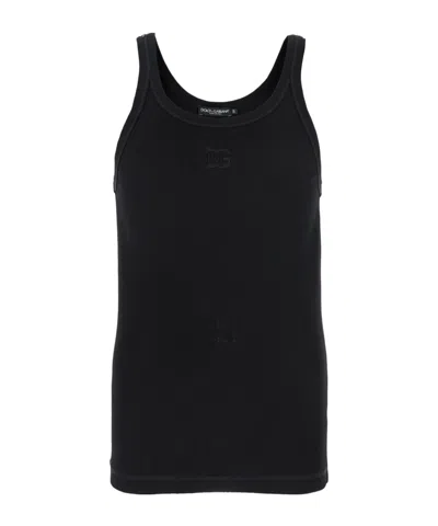 DOLCE & GABBANA DOLCE  GABBANA LOGO EMBROIDERED TANK TOP