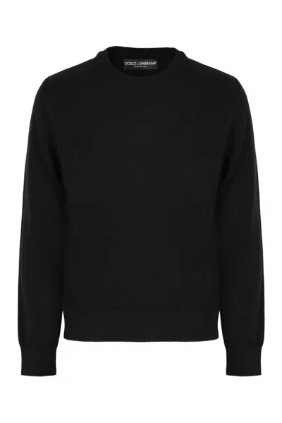 Dolce & Gabbana Crewneck Knitted Sweater In Black