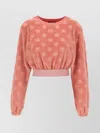 Dolce & Gabbana Short Chenille Jacquard Sweatshirt With Jacquard Dg Logo