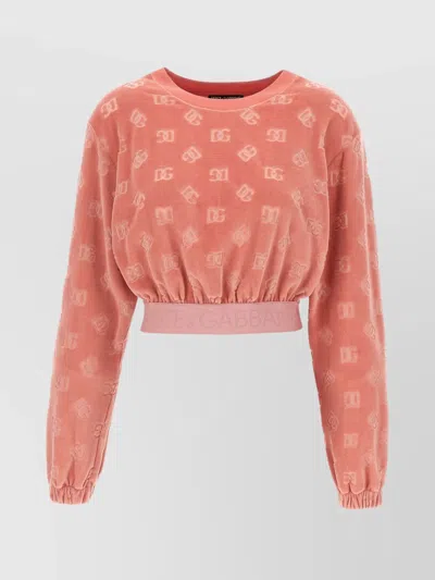 DOLCE & GABBANA CREWNECK LOGO SWEATSHIRT ELASTIC WAISTBAND