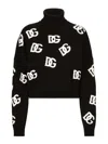 Dolce & Gabbana Intarsia-knit Logo Virgin Wool Jumper In Negro