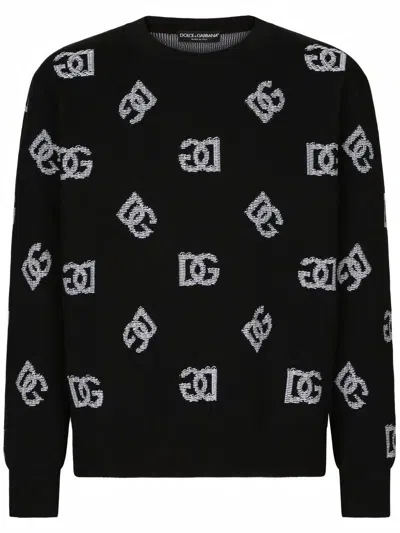 DOLCE & GABBANA DOLCE & GABBANA CREWNECK SWEATER WITH LOGO